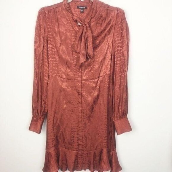 Snake Print Rust Orange Button - Picture 1 of 5
